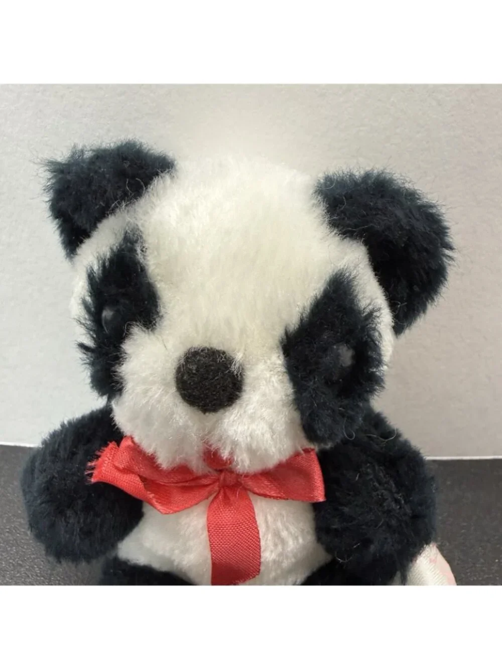Russ Berrie Vintage Panda Bear Plush Black White Small 4.5” Korea 231